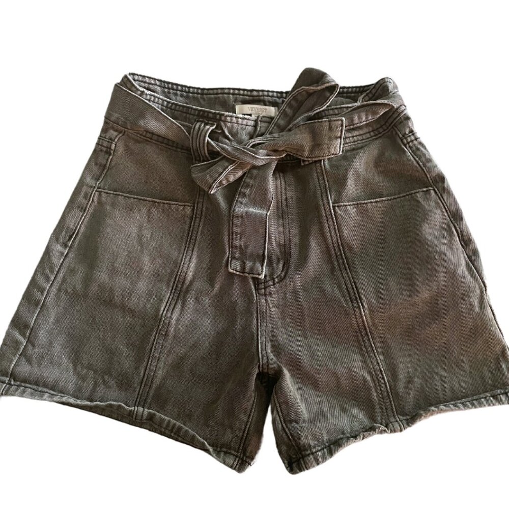 Veveret High-Waist Bow Denim Shorts